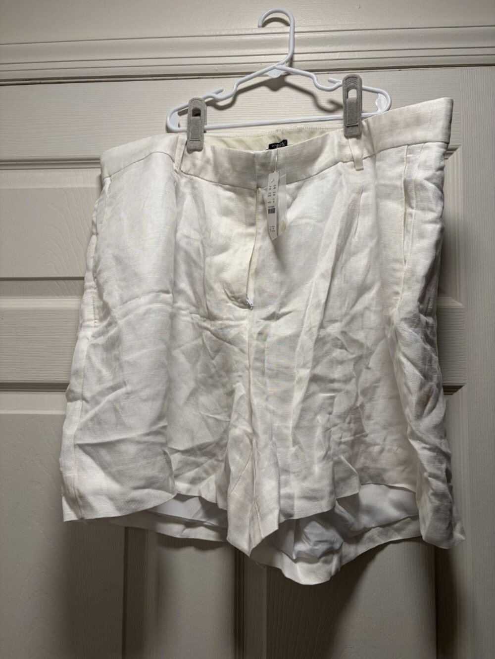 J.Crew Womens White Linen Shorts Size 20. New with Tags